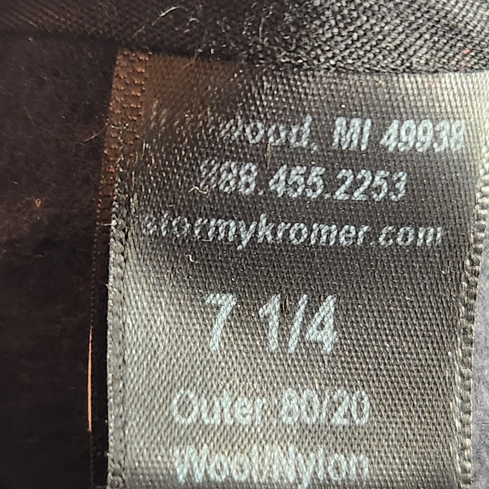 VTG STORMY KROMER Trapper Hat Men's 7 1/4 Red Hunting Wool Plaid Lined Made USA - Picture 10 of 11